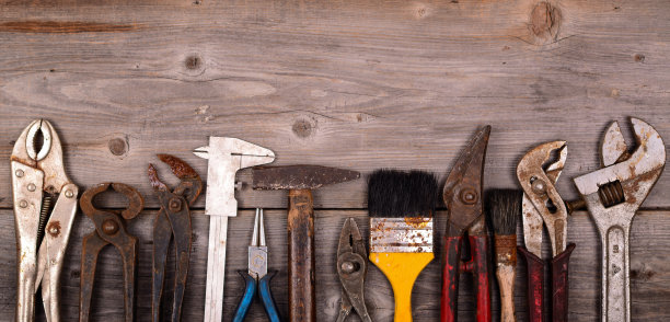 老式建筑工具背景素材图片