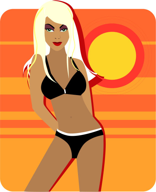 沙滩上的女孩图片下载