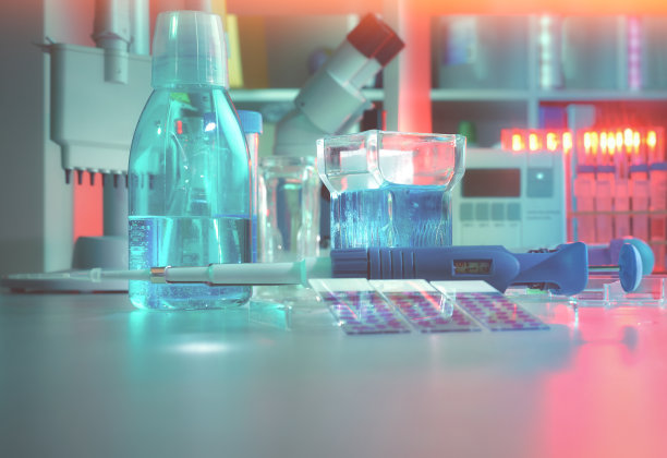 具有现代组织病理学工具的科学背景图片下载