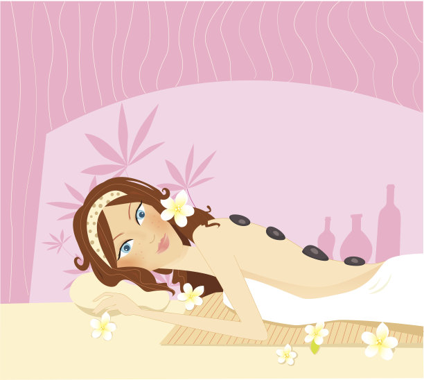 健康和水疗-热石按摩图片下载