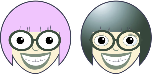 极客女孩矢量图标图片下载