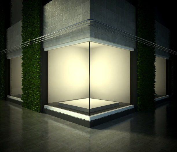 空玻璃橱窗，街道上的展览空间图片下载