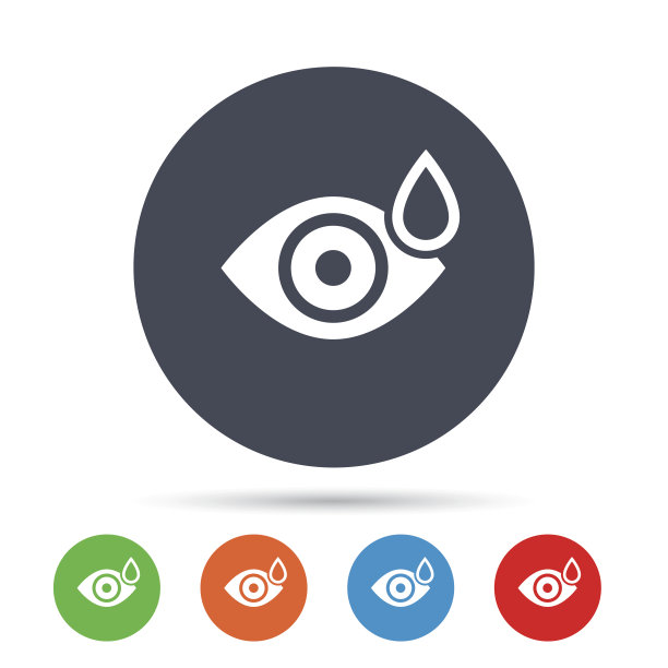 眼睛有滴水的迹象。滴进眼睛。图片下载