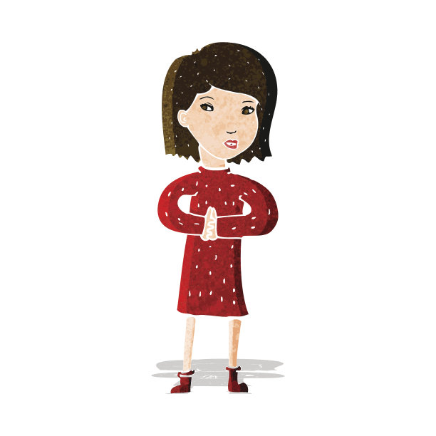 卡通平静的女人图片下载