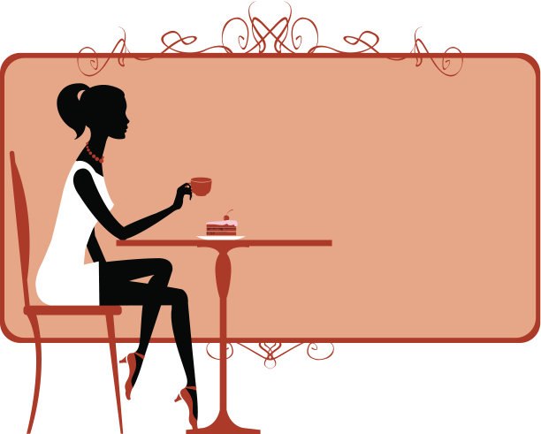 咖啡馆里的女孩图片下载