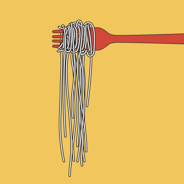 意大利面融入民间，菜单海报，矢量插图图片下载