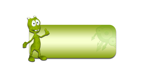 一个绿色外星人在一个标志前的插图图片下载