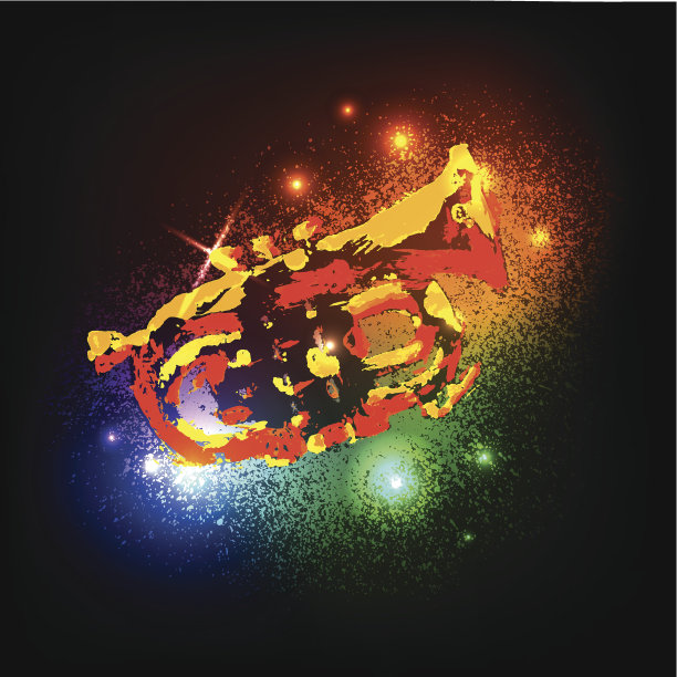 黑色的Grunge乐器。小号图片下载