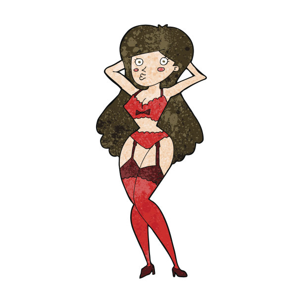 穿着内衣的卡通女人图片下载