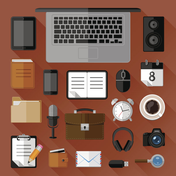 工作场所的概念。平的图标图片下载