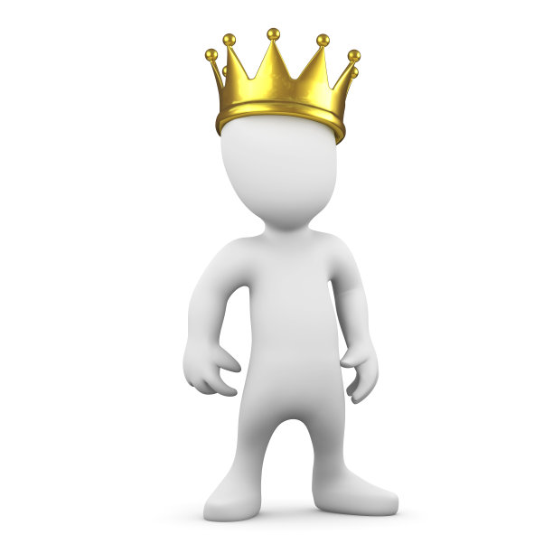 戴着金王冠的小个子男人图片下载