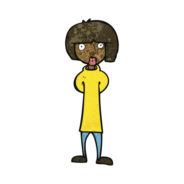 卡通好奇的女人图片下载