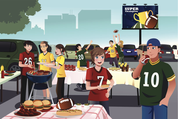 美国橄榄球球迷在开车尾派对图片下载