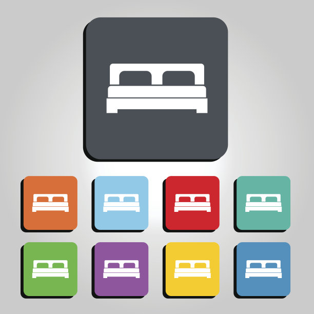 双人床矢量图标插图图片下载