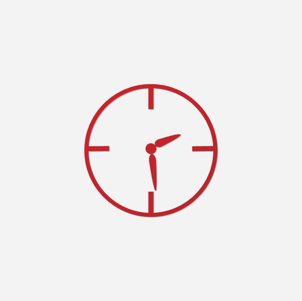 矢量红色时钟图标图片下载