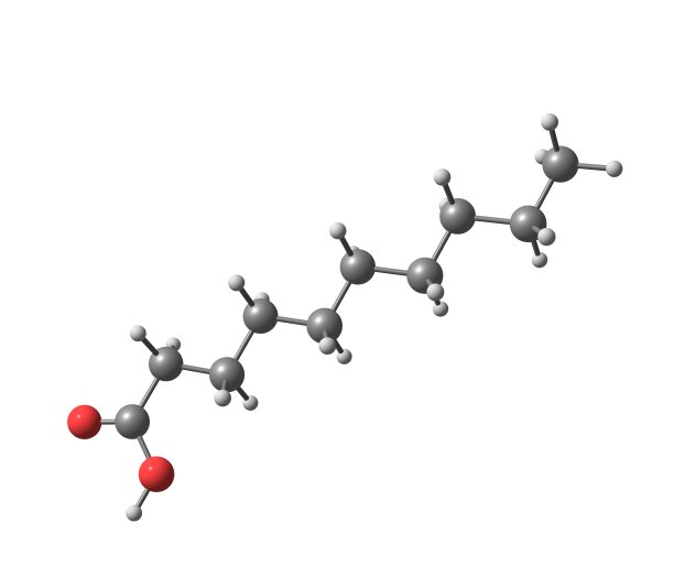 在白色上分离的癸酸分子图片下载