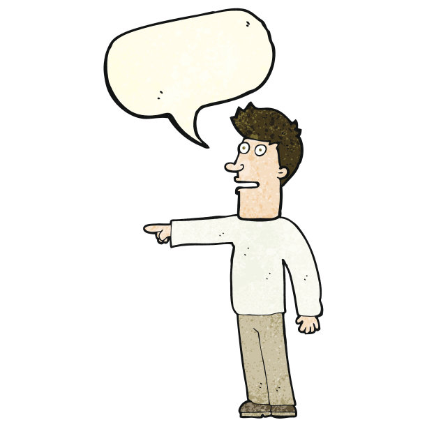 卡通人指着说话气泡图片下载