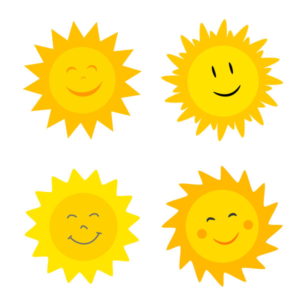 太阳的微笑插图素材图片