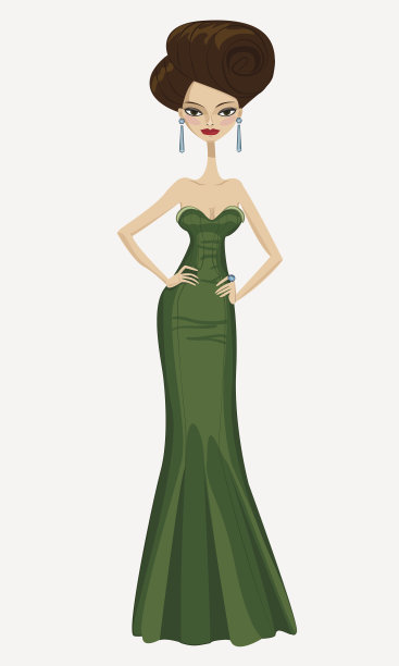 漂亮的女主角。插图。图片下载