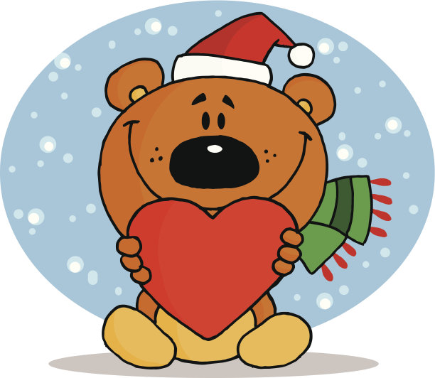 熊抱着一颗有背景的心图片下载