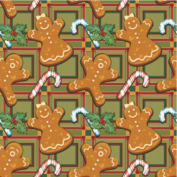 姜饼无缝图案图片下载
