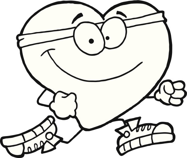 黑色和白色慢跑心脏图片下载