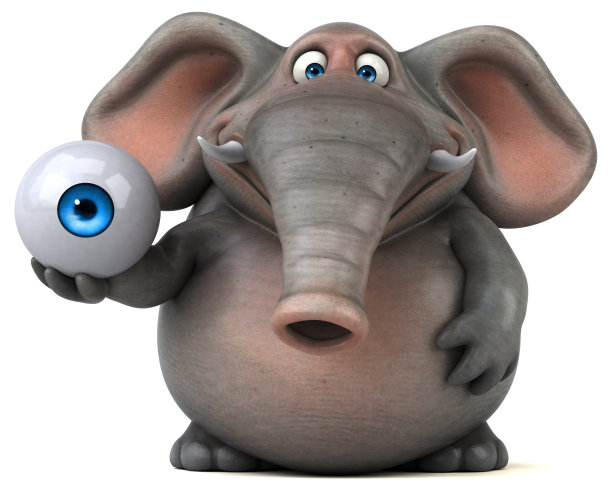 有趣的大象- 3D插图图片下载