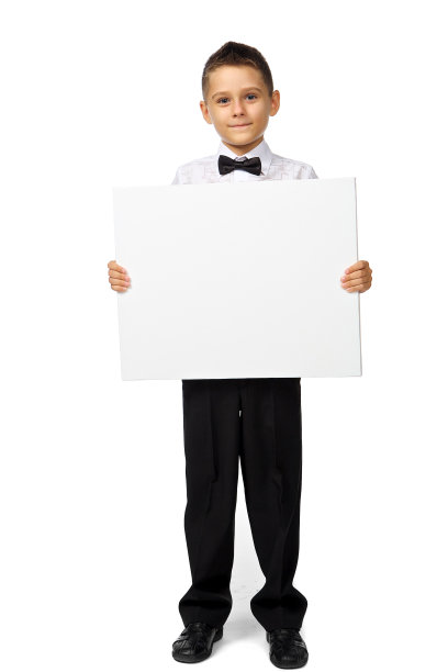 男孩拿着横幅图片下载