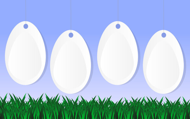 复活节背景与四个白色的蛋图片下载