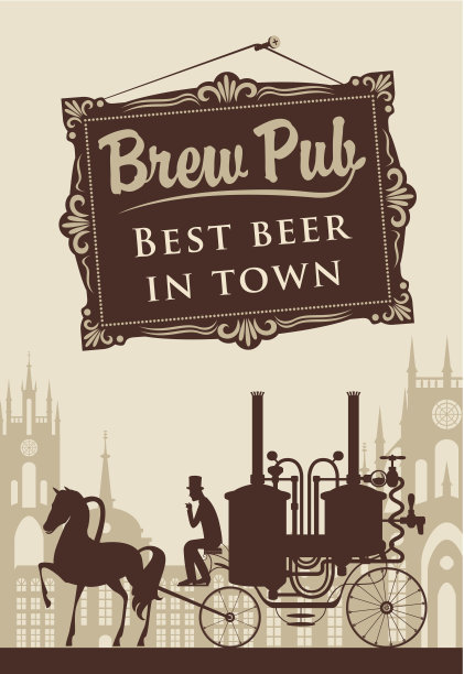 骑在马上的啤酒厂图片下载