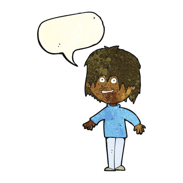 带有对话气泡的兴奋的卡通男人图片下载