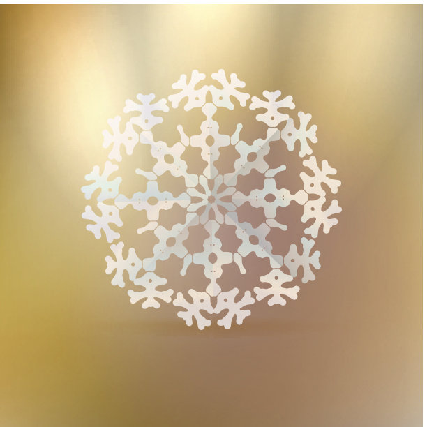 圣诞金色背景与雪花。图片下载