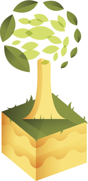 立方体上的树图片下载