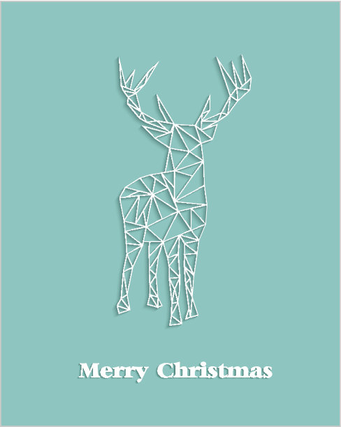 圣诞快乐，几何抽象驯鹿图片下载