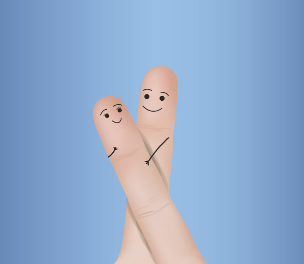 幸福的情侣在爱与画微笑和拥抱图片下载