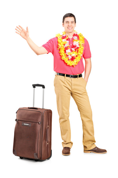 伙计，准备好度假了，还挥着手图片下载