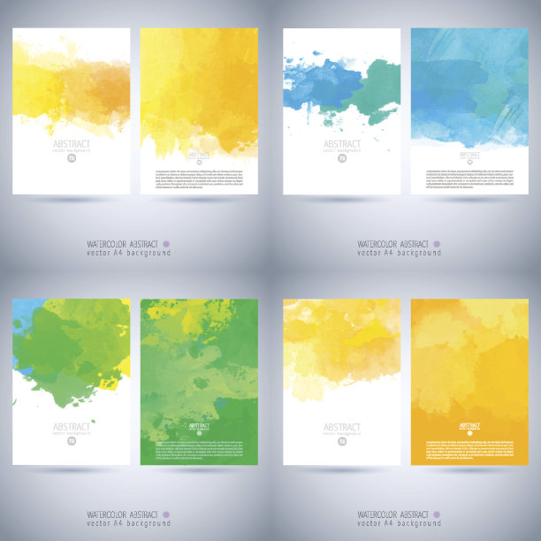 集矢量水彩模板图片下载