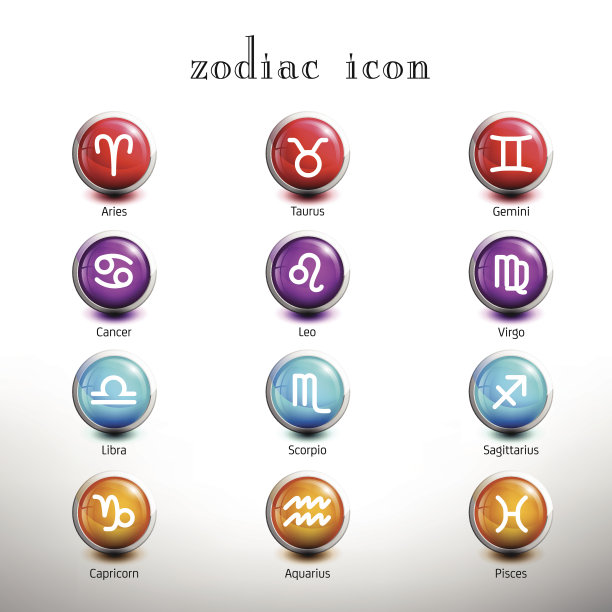 星座图标。光泽按钮图标设置。矢量图图片下载