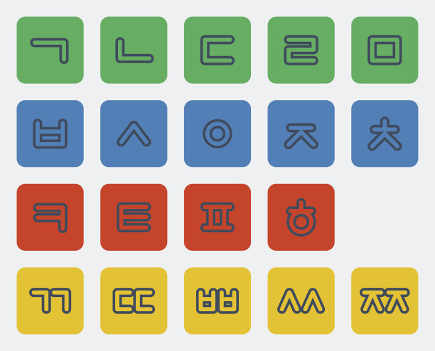 朝鲜字母组图片下载