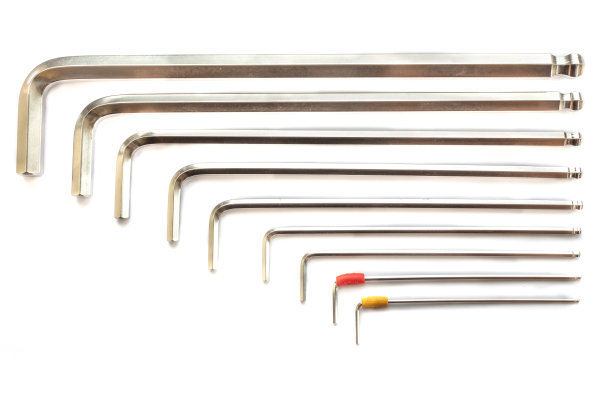 六角工具或内六角扳手设置在白色背景上图片下载