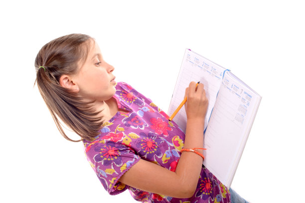 女学生写议程图片下载