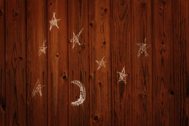 孩子在墙上画的月亮和星星图片下载