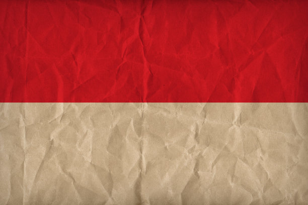 印尼国旗图案上的纸纹理，复古复古的风格图片下载