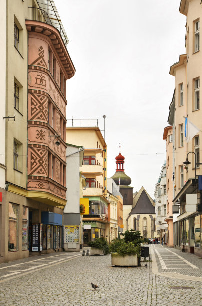 在Nachod的Kamenice街。捷克共和国图片下载