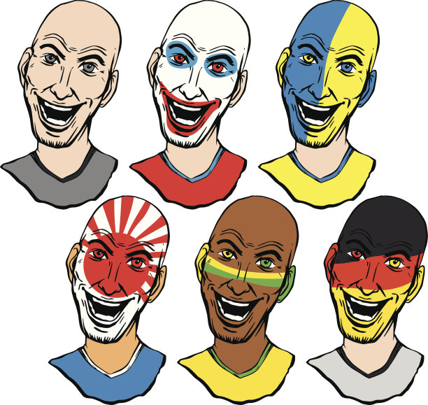 足球迷脸部彩绘图片下载