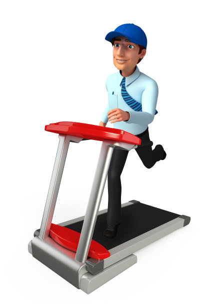 年轻的服务人员与行走机器图片下载