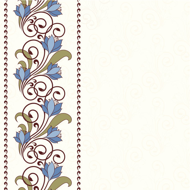 带花的请帖。图片下载