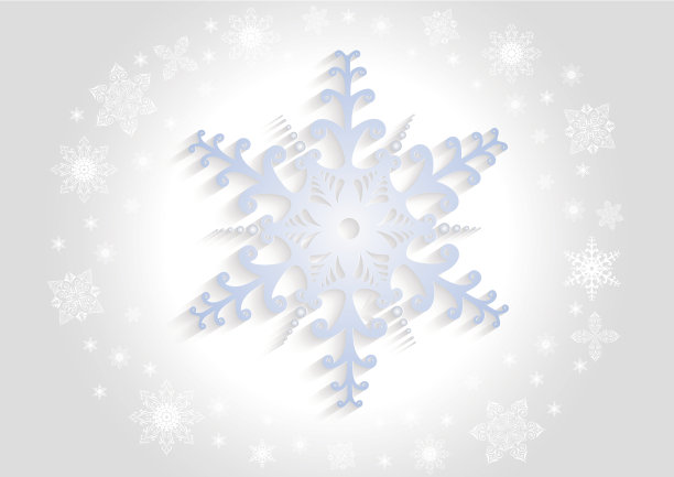 带背景的纸雪花图片下载