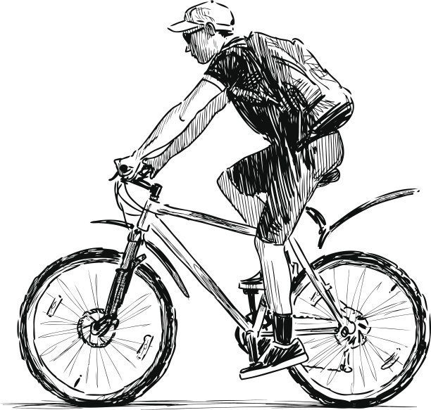 年轻的骑自行车图片下载