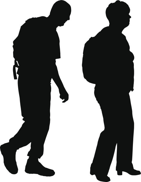 矢量剪影一个人的背包。图片下载